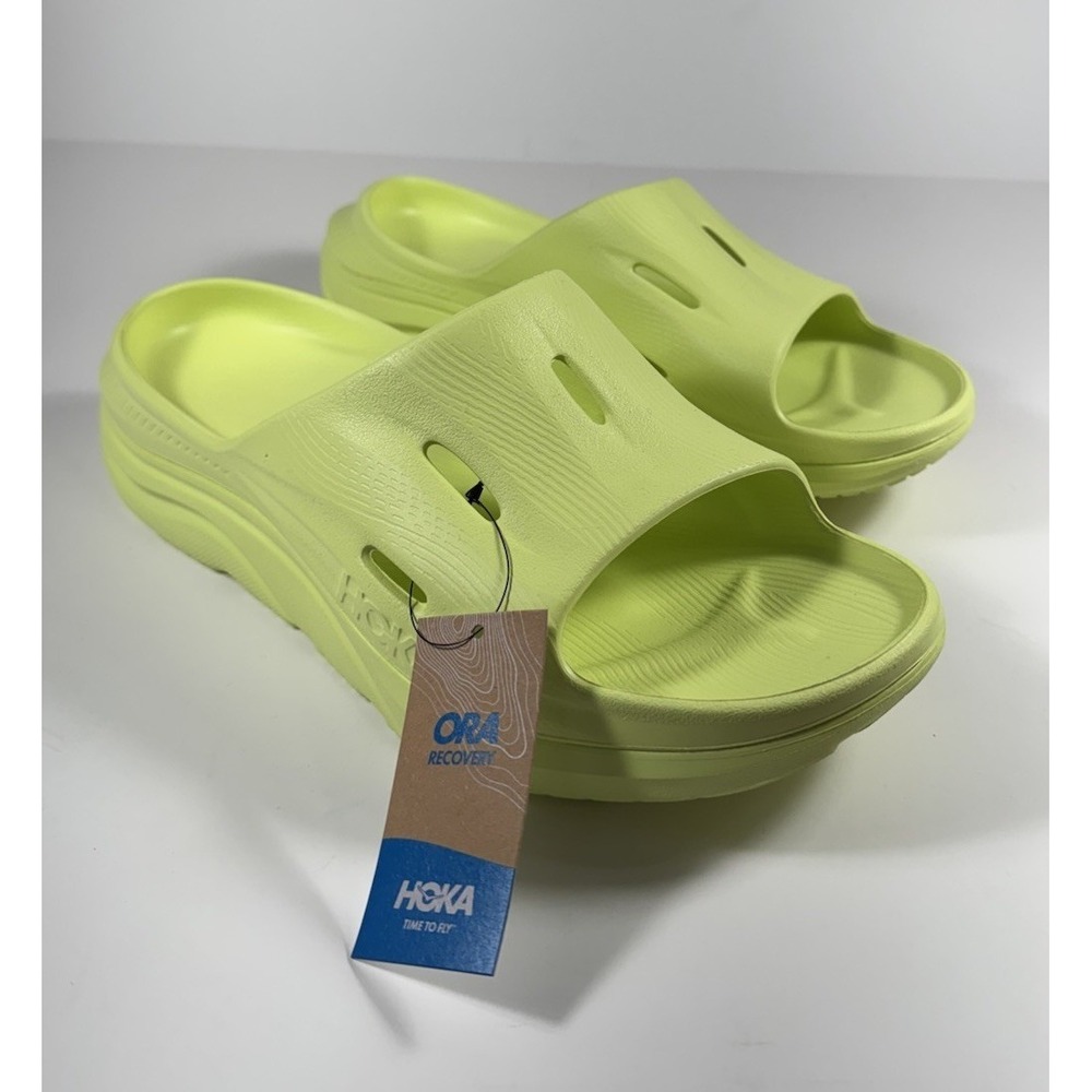 HOKA Ora Recovery Slide 3 Sandals Citrus Glow Yellow Men's Sz 12 *NEW* 1135061
